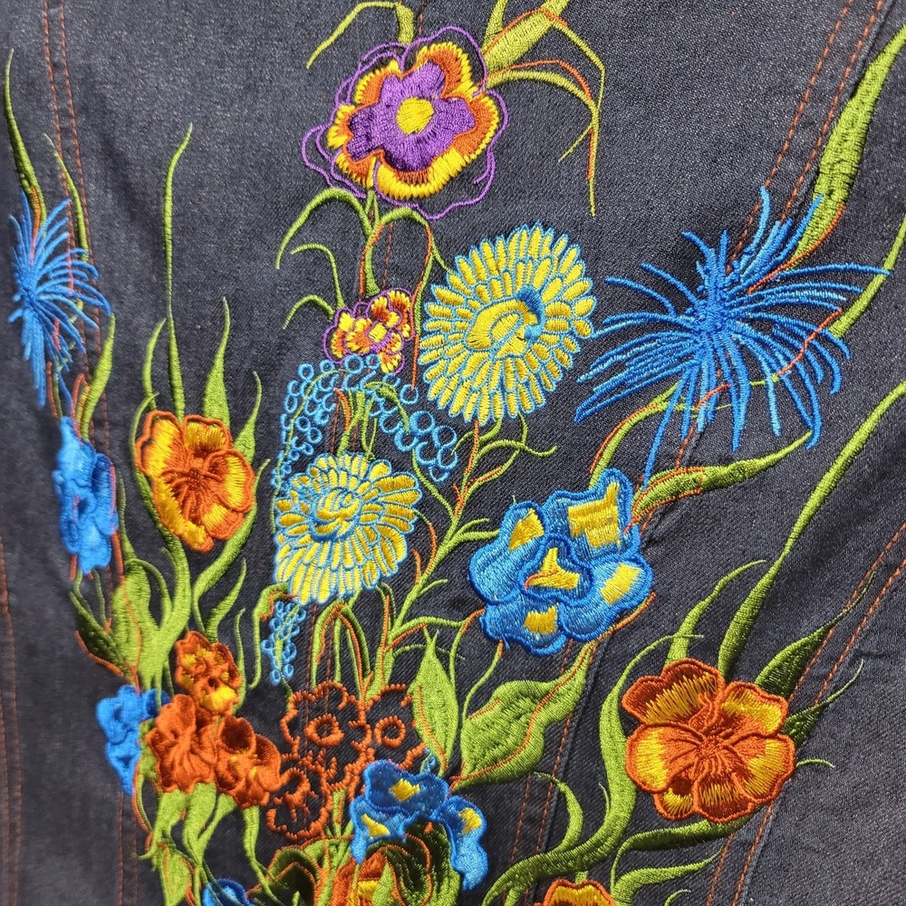 Roja Embroidered Denim Blazer Floral Back - Picture 9 of 13